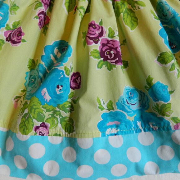 Eleanor Rose Dress size 18 mth  Green Aqua Purple Floral - Picture 8 of 9